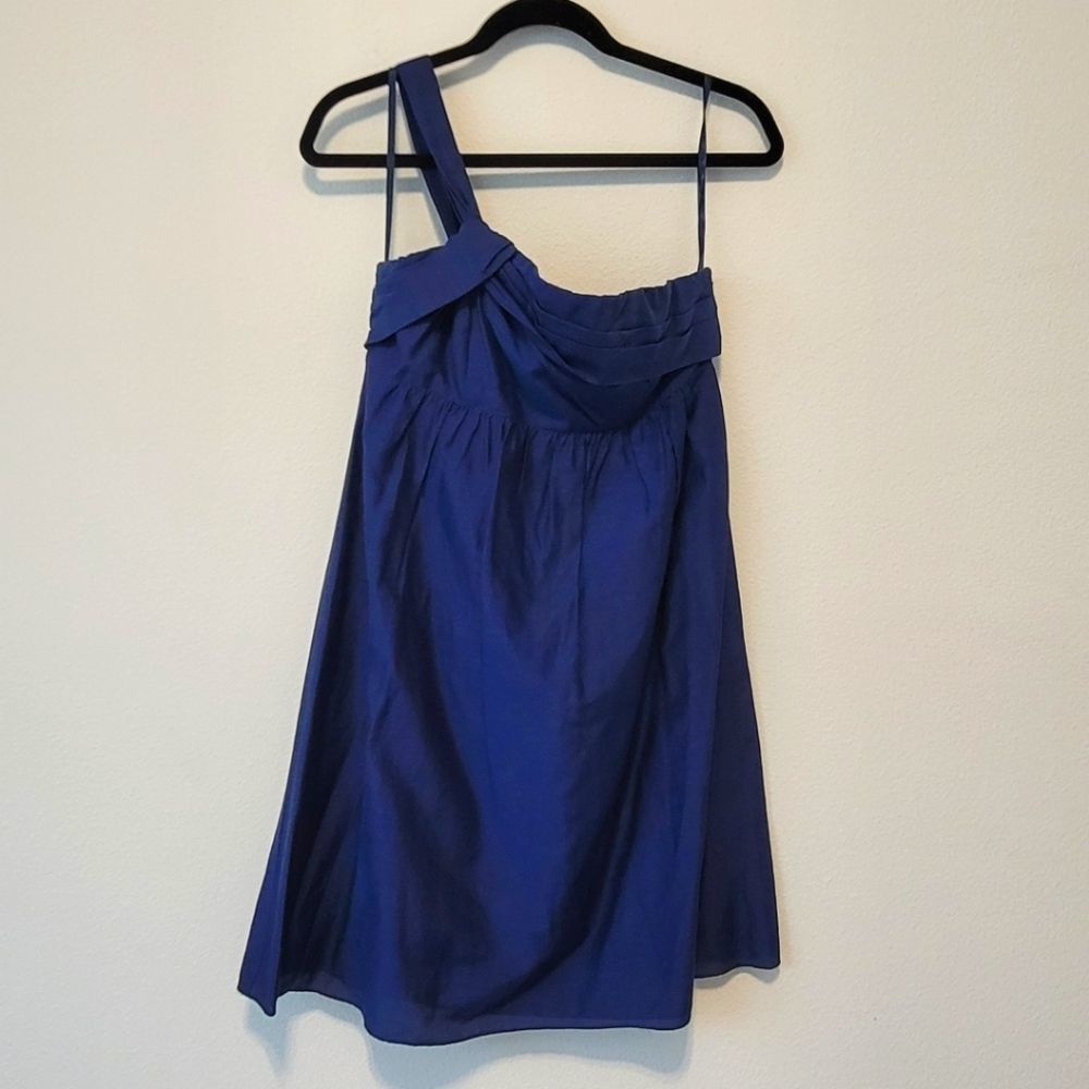 Ann Taylor Loft Sleeveless One Shoulder Dress, Royal Blue, Size 4